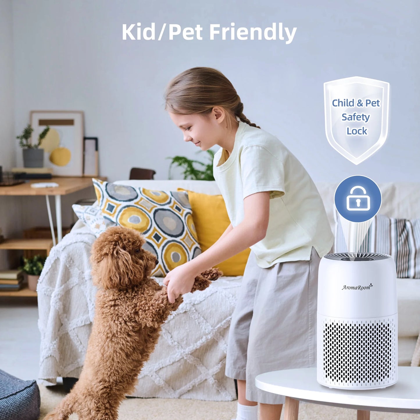 Hepa Portable Air Purifiers for Bedroom Home Pets, Small Air Cleaners Purify for Allergy with RGB Light,157 Sq.Ft