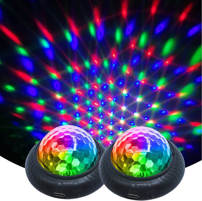 Mini Disco Party Light Night Light 2 in 1 Flashes with Music Sound Activated Multicolor Disco Ball Rechargeable Battery Operated Mini Disco Ball Suitable for Indoors/Outdoors…