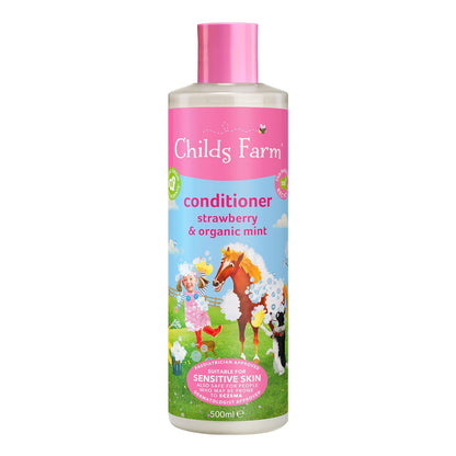 , Kids Hair Conditioner for Dry, Sensitive Skin & Scalp, Strawberry & Organic Mint, Conditions & Nourishes, Vegan, Cruelty-Free, 16.9 Fl Oz