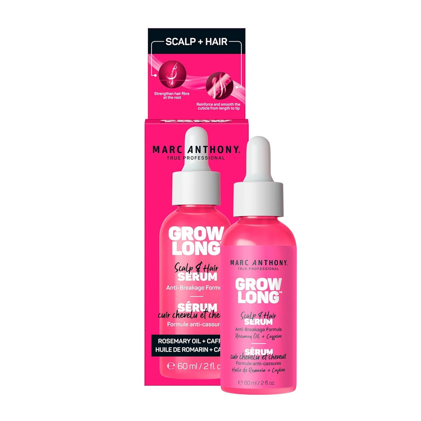 Grow Long Scalp & Hair Serum - Anti-Breakage Formula Nourish, Strengthen & Hydrate Scalp & Hair Follicles - Natural Shine & Fuller-Looking Hair Strands from Root to Tip, 2 Fl Oz