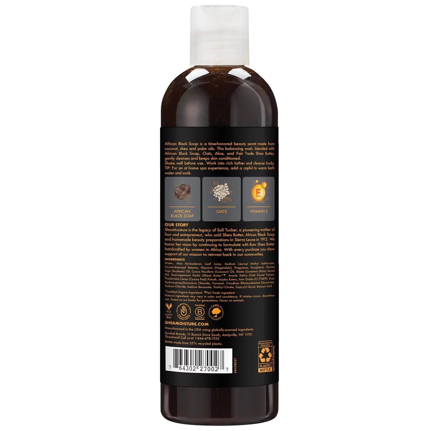 African Black Soap Body Wash 13 Oz (Pack of 2)