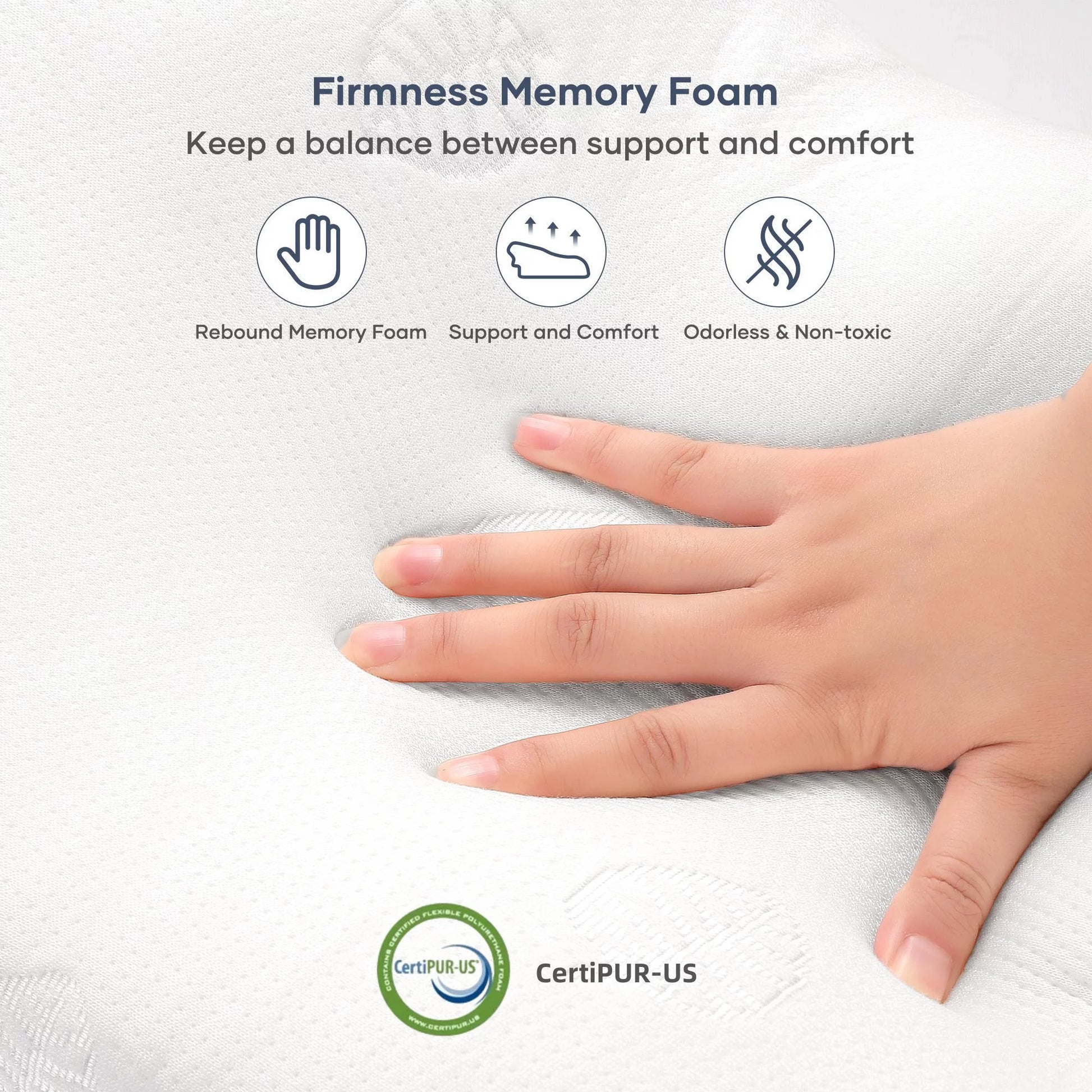 Cervical Memory Foam Pillow, Certipur-Us Certification, for Side Back & Stomach Sleepers