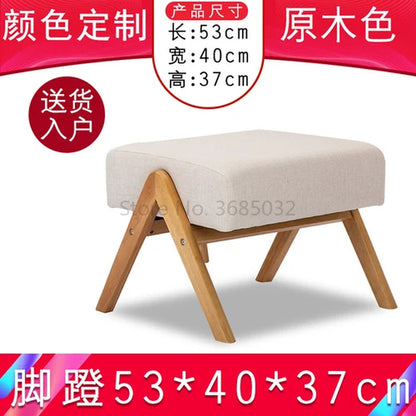 Nordic Leisure Sofa Chair Balcony Wood Chair Bedroom Living Room Furniture with Soft Padded Pillow