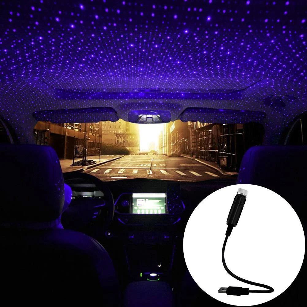 USB LED Star Projector Night Light, Auto Roof Lights, Adjustable Romantic Galaxy Flexible Interior Car Lights, Portable Night Lamp Decorations for Car, Ceiling, Bedroom, Party