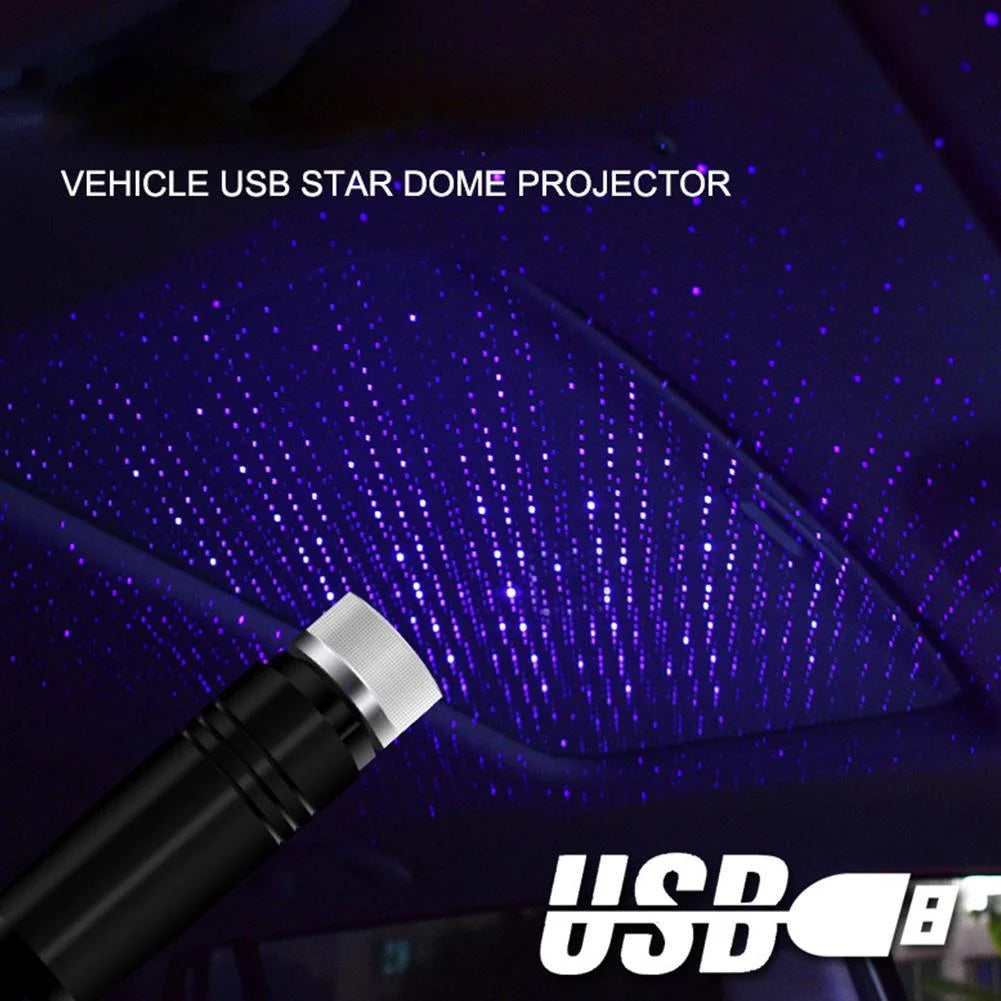 USB LED Star Projector Night Light, Auto Roof Lights, Adjustable Romantic Galaxy Flexible Interior Car Lights, Portable Night Lamp Decorations for Car, Ceiling, Bedroom, Party