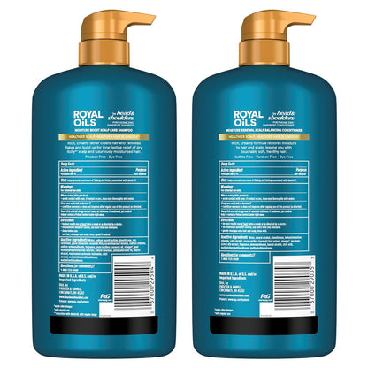 Royal Oils Dandruff Shampoo and Conditioner Set, Coconut Oil & Apple Cider Vinegar, Moisture Renewal, Scalp Relief, Curly & Coily Hair, anti Dandruff, 31.4 Fl Oz Each, 2 Pack