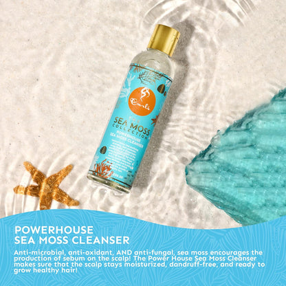 Sea Moss Powerhouse Hair Cleanser - Natural Detox Shampoo - Promotes Scalp Health - Prevents Damage and Build-Up - for All Types 8Oz