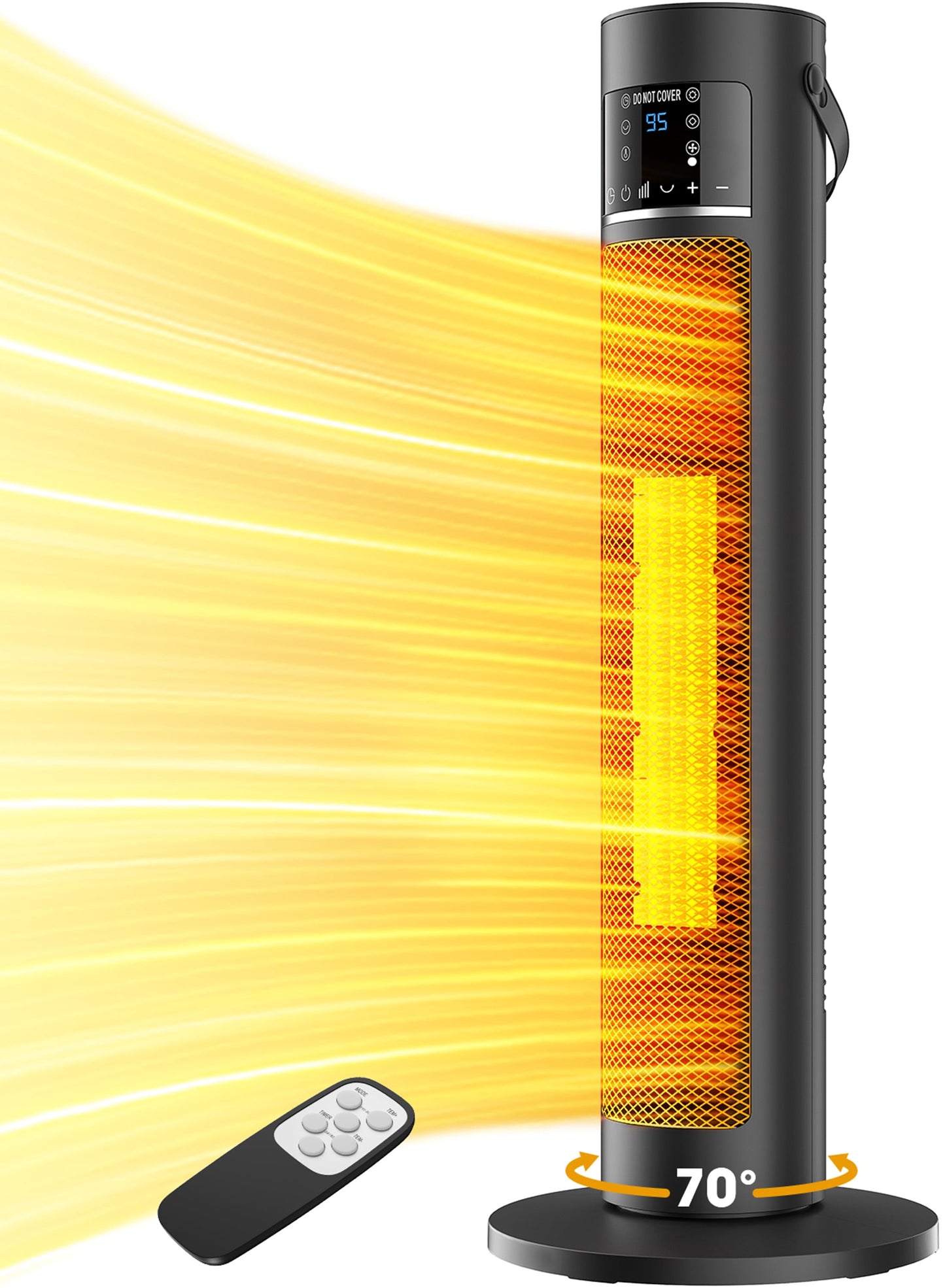 Space Heater for Indoor Use 1500W 26" Oscillating Electric Tower Electric Heater with Remote