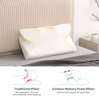 Cervical Memory Foam Pillow, Certipur-Us Certification, for Side Back & Stomach Sleepers