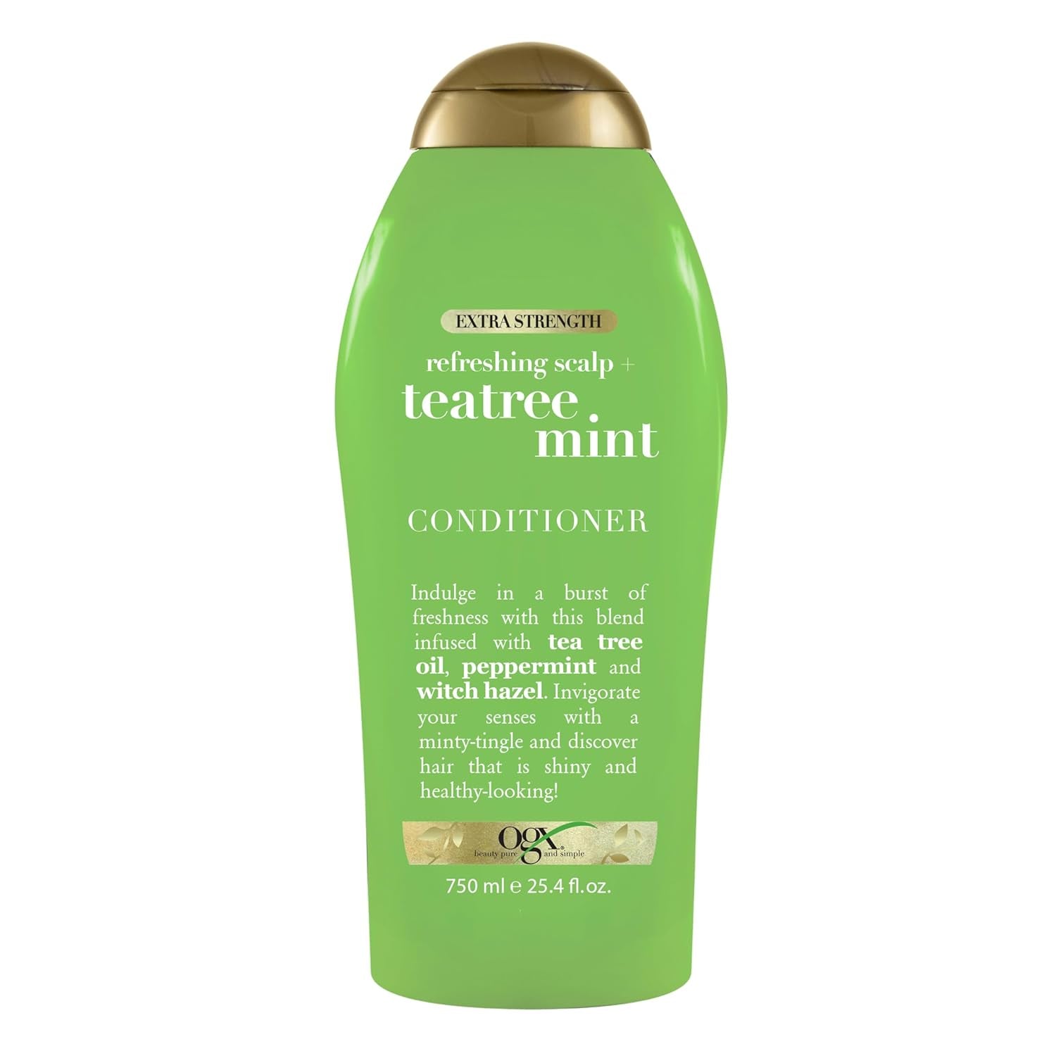 Extra Strength Refreshing Scalp + Teatree Mint Conditioner, Invigorating Conditioner with Tea Tree & Peppermint Oil & Witch Hazel, Paraben-Free, Sulfate-Free Surfactants, 25.4 Fl Oz