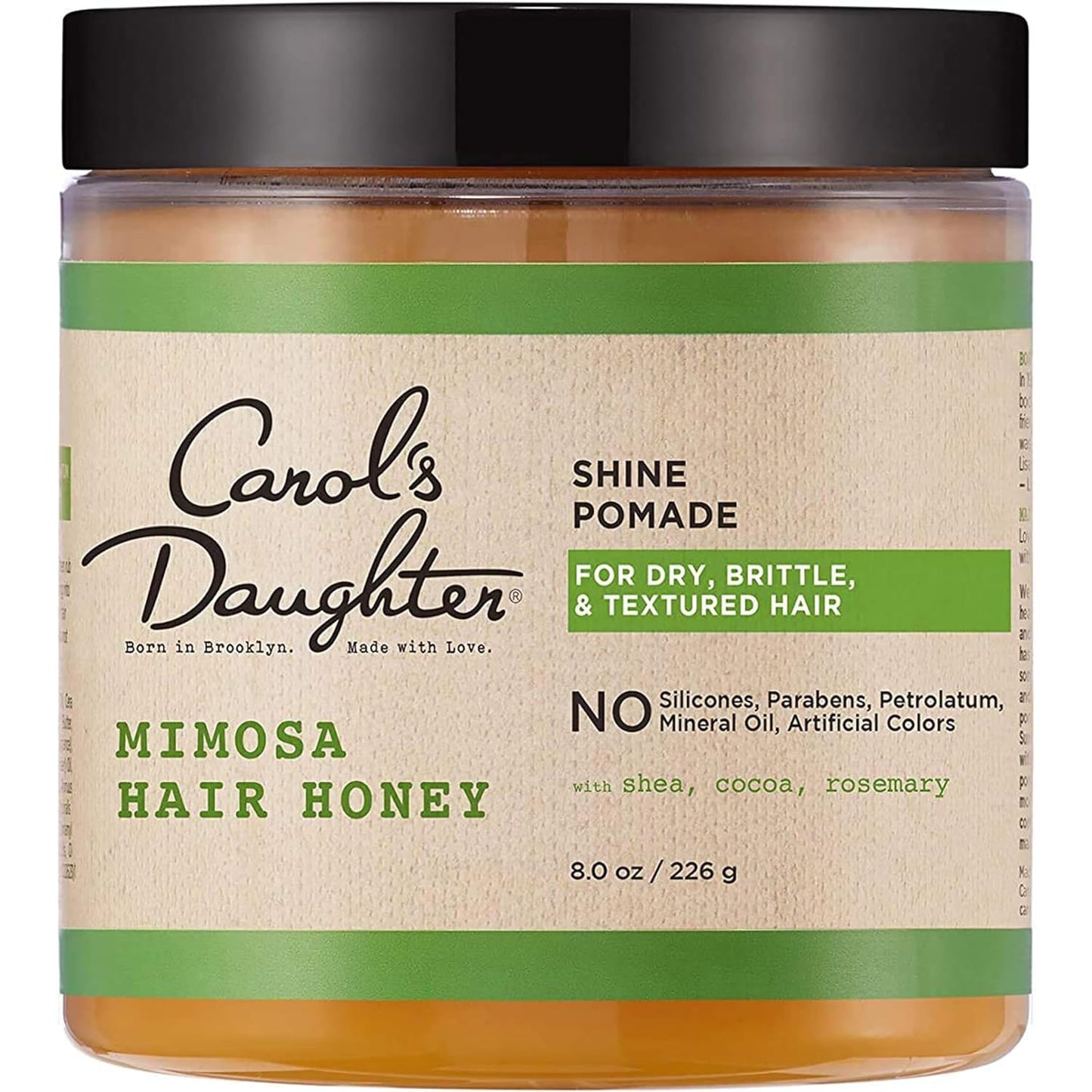 Mimosa Hair Honey Shine Pomade for Textured and Curly Hair - with Shea Butter & Rosemary Oil, 8 Fl Oz