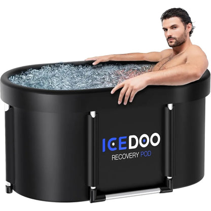 Upgrade XL 129 Gal Large Oval Ice Bath Tub for Athletes,Multiple Layered Portable Outdoor Cold Plunge Tub for Recovery