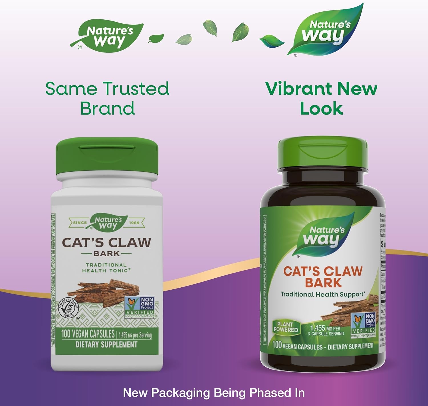 Cat’S Claw Bark, Traditional Health Support*, 1,455 Mg per 3-Capsule Serving, Non-Gmo Project Verified, 100 Vegan Capsules (Packaging May Vary)