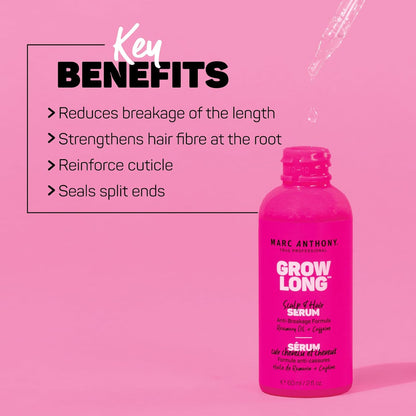 Grow Long Scalp & Hair Serum - Anti-Breakage Formula Nourish, Strengthen & Hydrate Scalp & Hair Follicles - Natural Shine & Fuller-Looking Hair Strands from Root to Tip, 2 Fl Oz