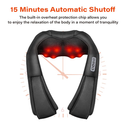 Shiatsu Neck Shoulder and Back Massager with Heat, Electric Deep Tissue 4D Kneading Massage