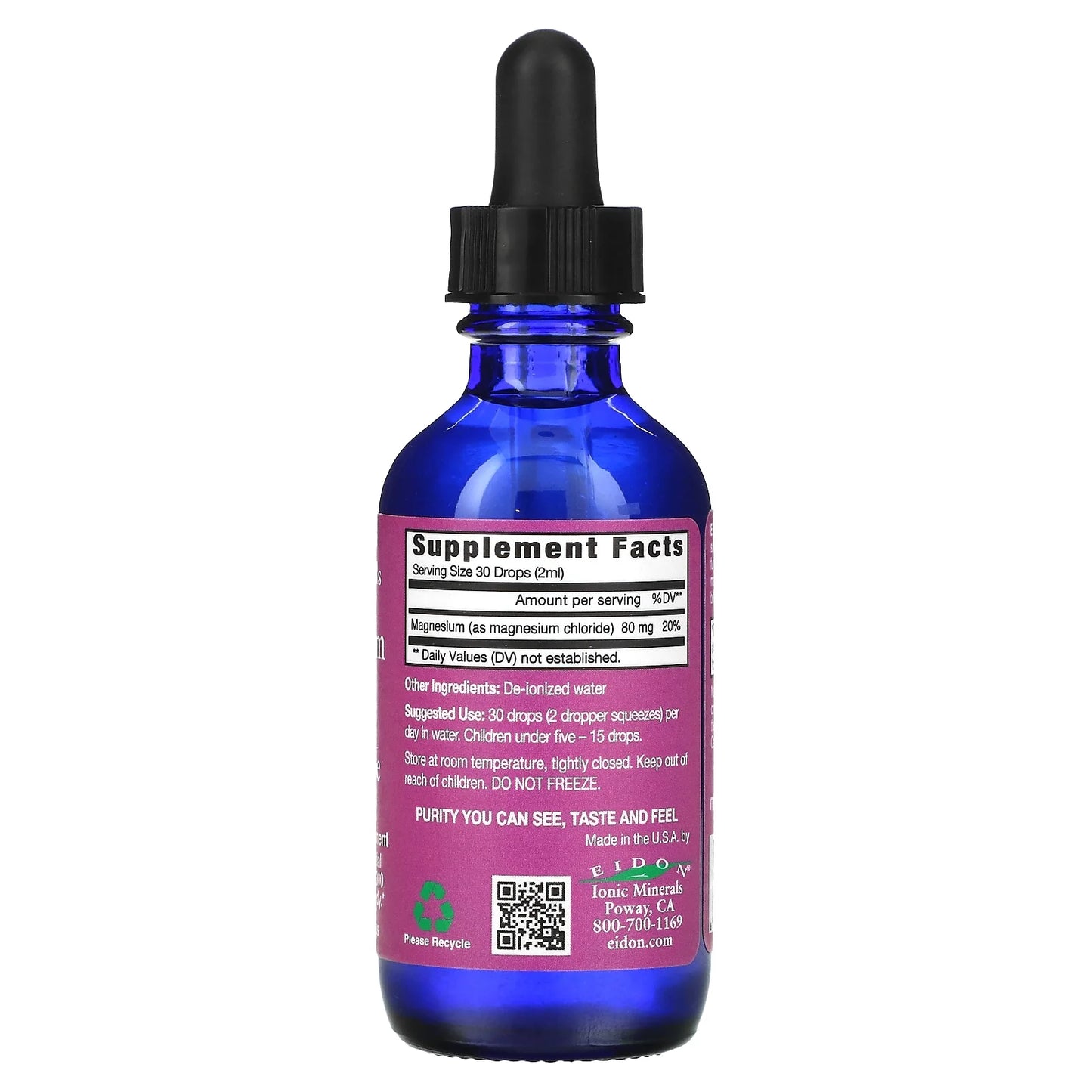 Ionic Minerals Ionic Minerals, Magnesium, Liquid Concentrate, 80 Mg, 2 Oz (60 Ml)