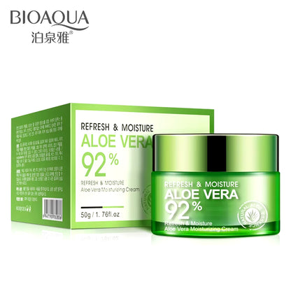 BIOAQUA Aloe Vera Face Cream Moisturizing Deep Hydrating Day Cream Plant Essence Nourishing Refresh Skin Care