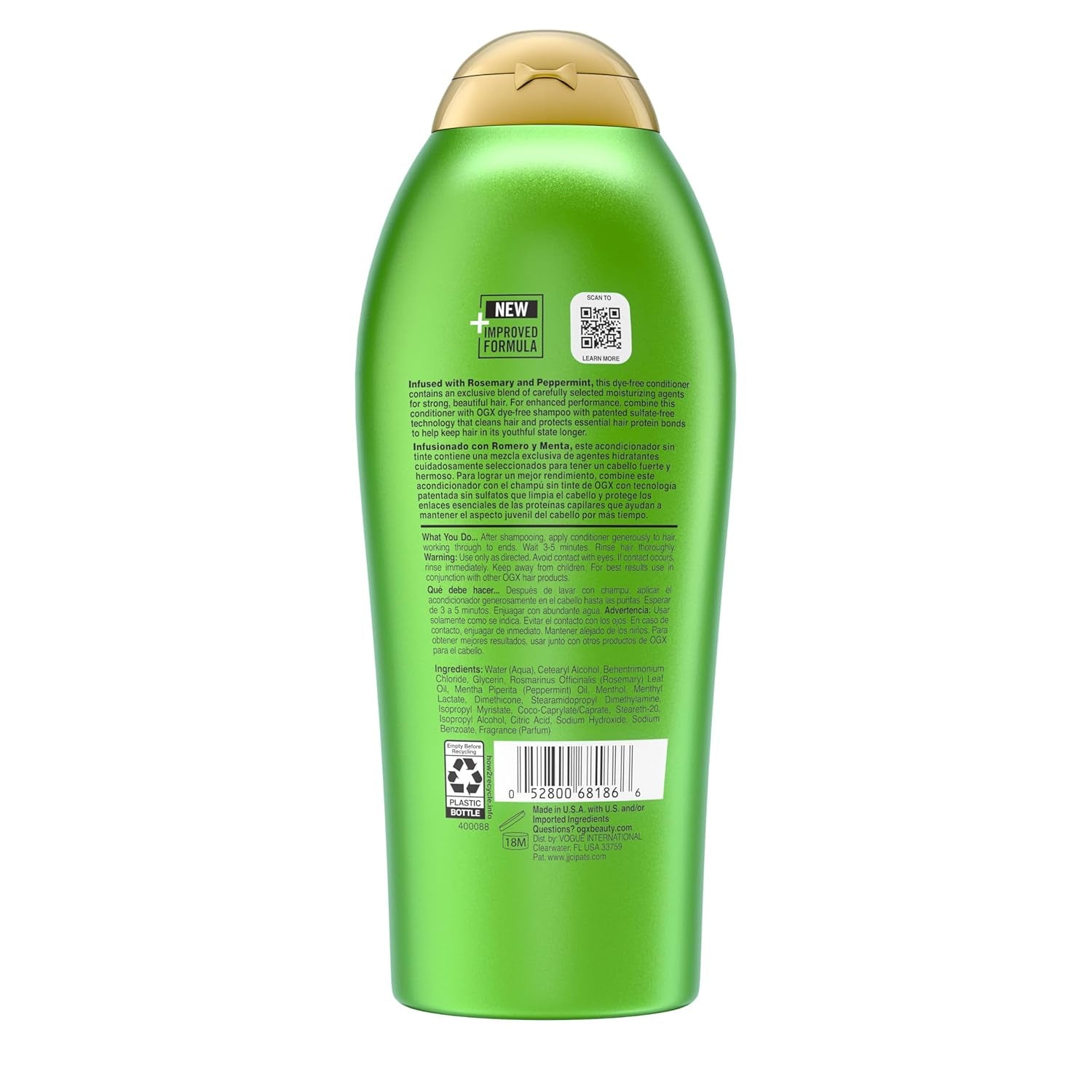 Clarifying Strength + Rosemary Mint Conditioner, Clarifying Conditioner Visibly Helps Remove Oil & Residue to Clear Away Buildup from Oily Hair, Sulfate-Free Surfactants, 25.4 Fl. Oz