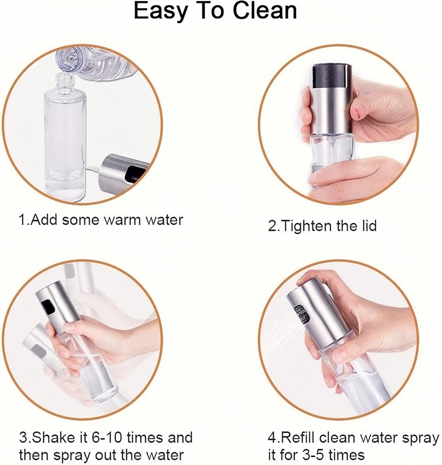 Multifunction Olive Oil Spray Bottle - Transparent Olive Oil Sprayer 100Ml Portable Olive Oil Dispenser Evenly Distributed Oil Sprayer for Cooking,Baking,Roasting,Grilling (Rose Gold)