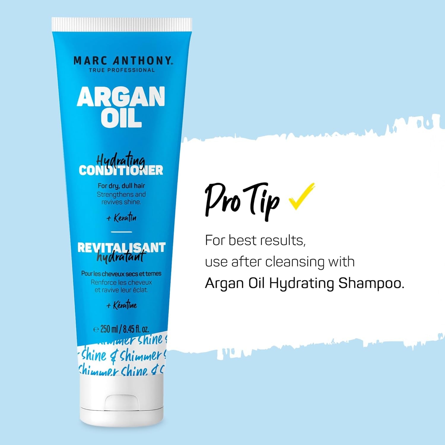 Argan Oil Conditioner with Keratin - Moisturizing & Hydrating for Dry, Dull Hair - Repairs, Strengthens & Revives Shine with Nourishing Argan Oil of Morrocco - Sulfate Free & Paraben Free