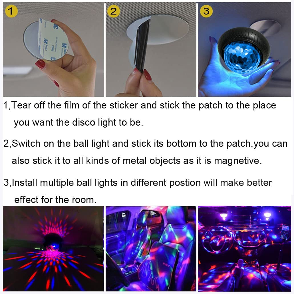 Mini Disco Party Light Night Light 2 in 1 Flashes with Music Sound Activated Multicolor Disco Ball Rechargeable Battery Operated Mini Disco Ball Suitable for Indoors/Outdoors…