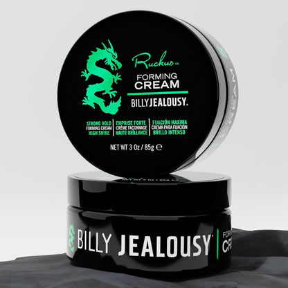 Billy Jealousy Ruckus Hair Forming Cream for Men with Strong Hold and High Shine, Reworkable, Natural Looking, Water Soluble Styling Product