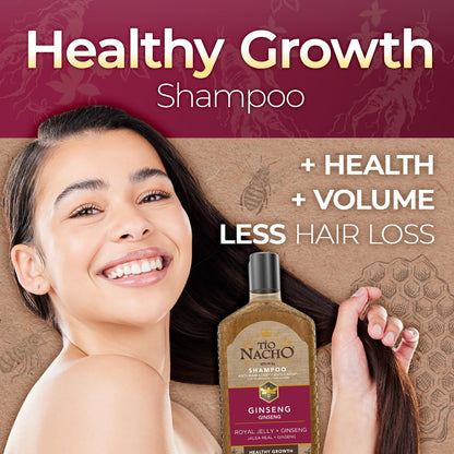 Shampoo with Ginseng, Royal Jelly, Aloe Vera & Jojoba, Strengthening Hair Care to Reduce Loss & Breakage, Revitalizing, Nourishing Formula, 14 Fluid Ounces