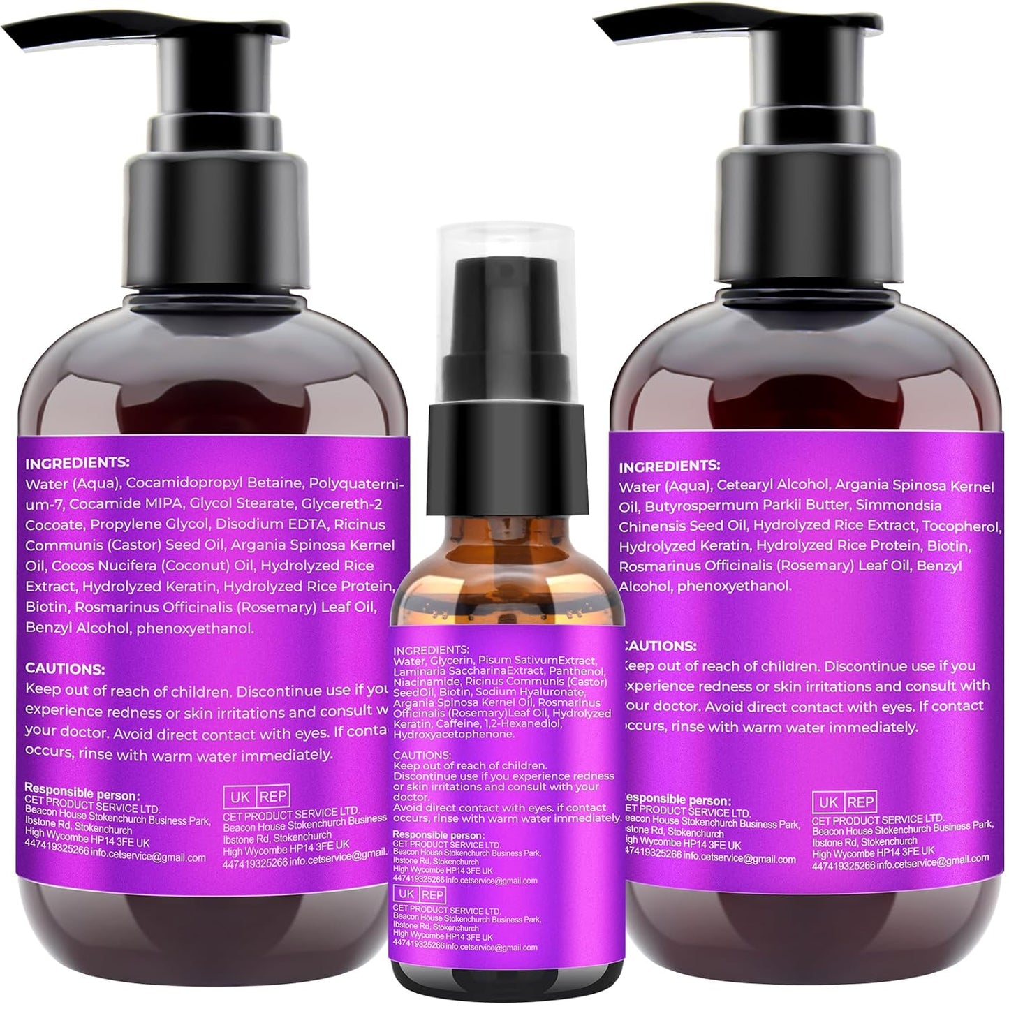 Hair Growth Shampoo and Conditioner Set with Rosemary, Biotin, Argan, and Castor Oils for Thinning, Damaged, Curly Hair