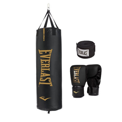 100Lb Elite Heavy Bag Kit with Black Handwrap and Elite Cardio Gloves